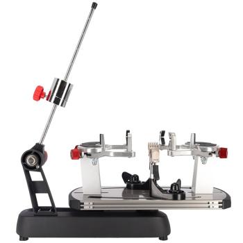 Preview: Gamma Momentum 6 Plus stringing machine side view with drop-weight tensioner on the left