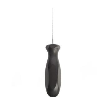 Preview: Gamma stringing awl in straight version with black ergonomic handle and slim metal tip
