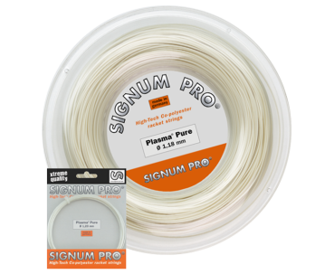 Signum Pro Plasma Pure Tennissaite als 12,2-m-Saiten-Set und 200-m-Rolle in Natur
