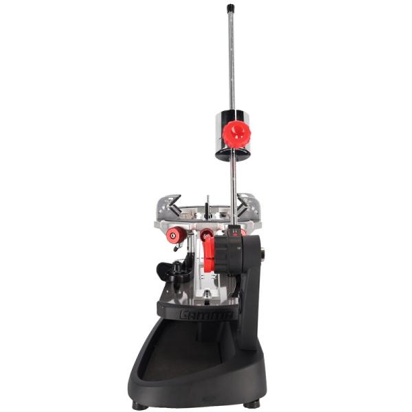 Gamma Momentum 6 Plus stringing machine in end view