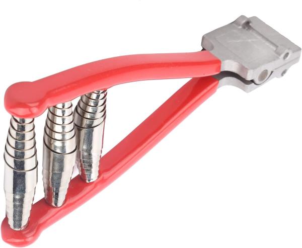 starting clamp standard in angled view with red handle coating, three springs and wide clamping head